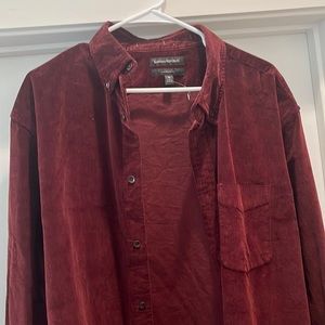 Burgundy Corduroy button down banana republic shirt